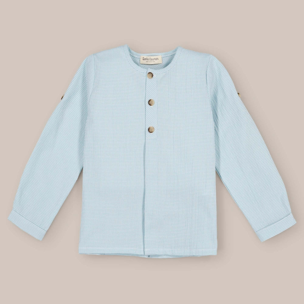 Camisa Turquesa Manga Longa