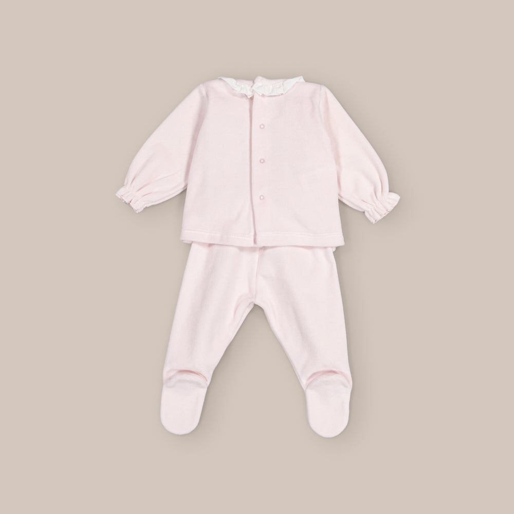 Osete Girl's Pink Velvet Set
