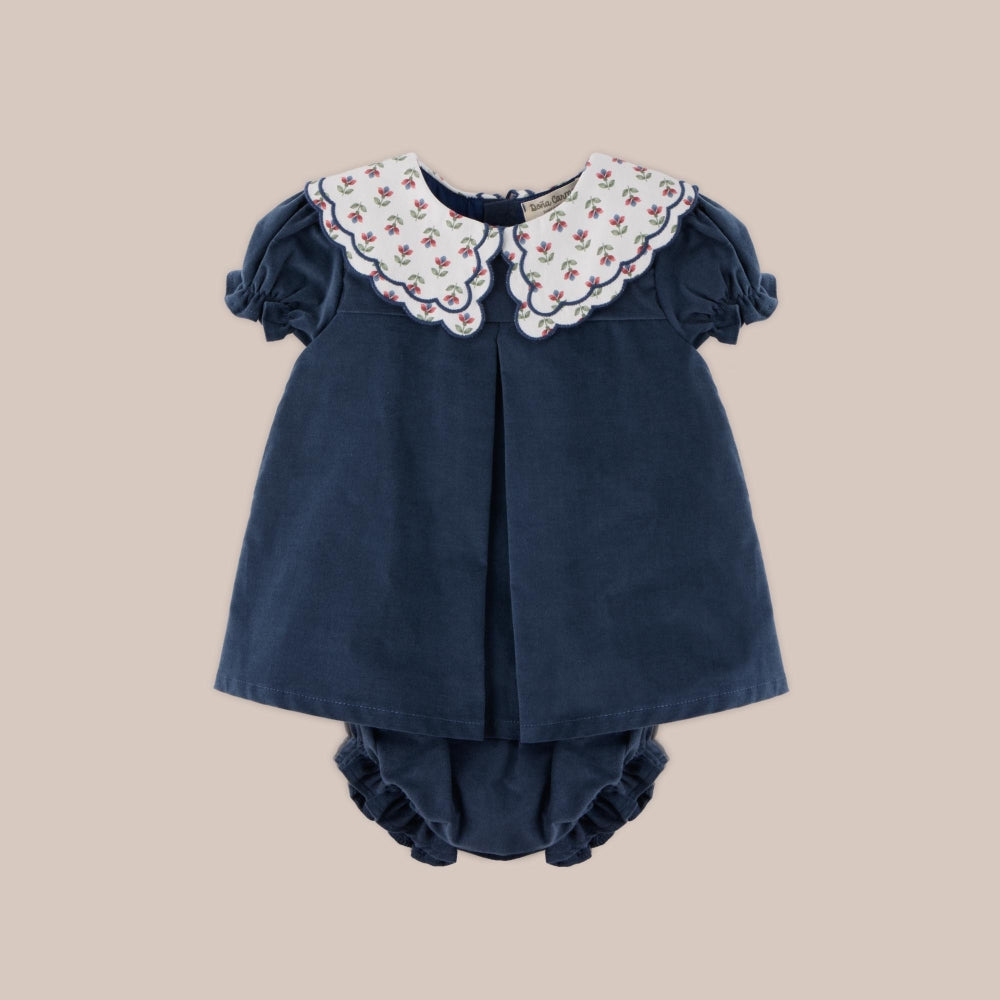 Vestido de bebê com tapa-fralda Noite