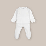 Conjunto Bebé 2 Piezas Polaina Rib Blanco