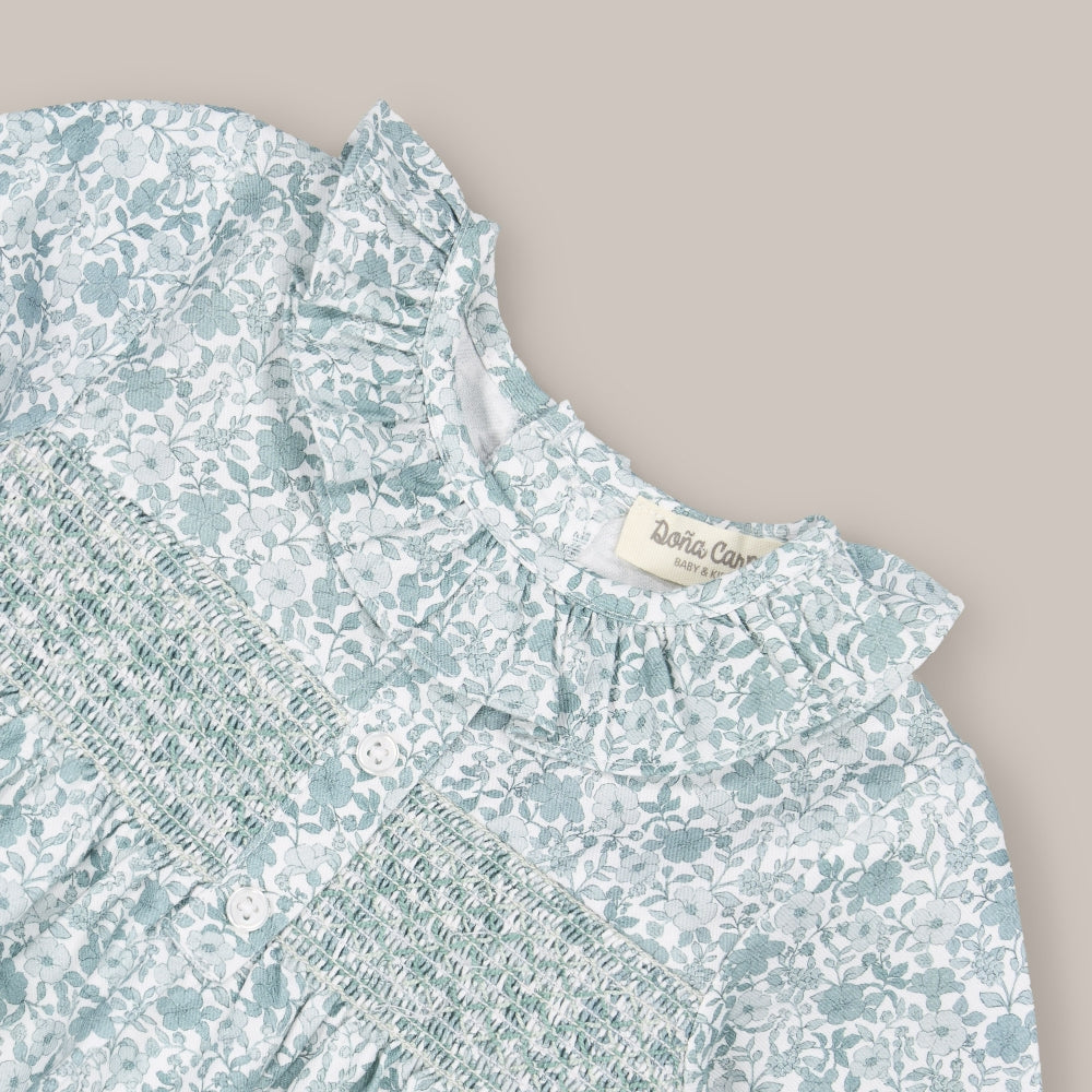 Vestido menina Smock Chá Verde
