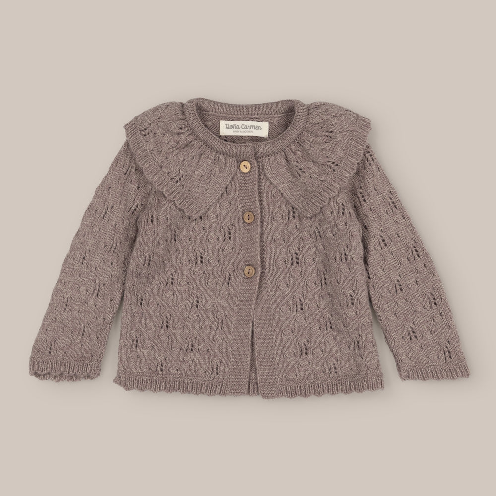 cardigan Spelled Ruffle Girl