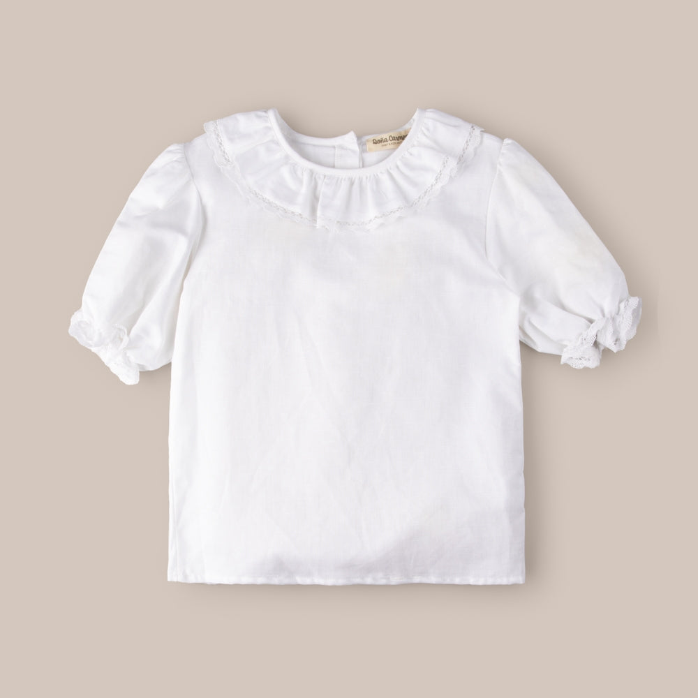 Girl's Provencal Linen Blouse