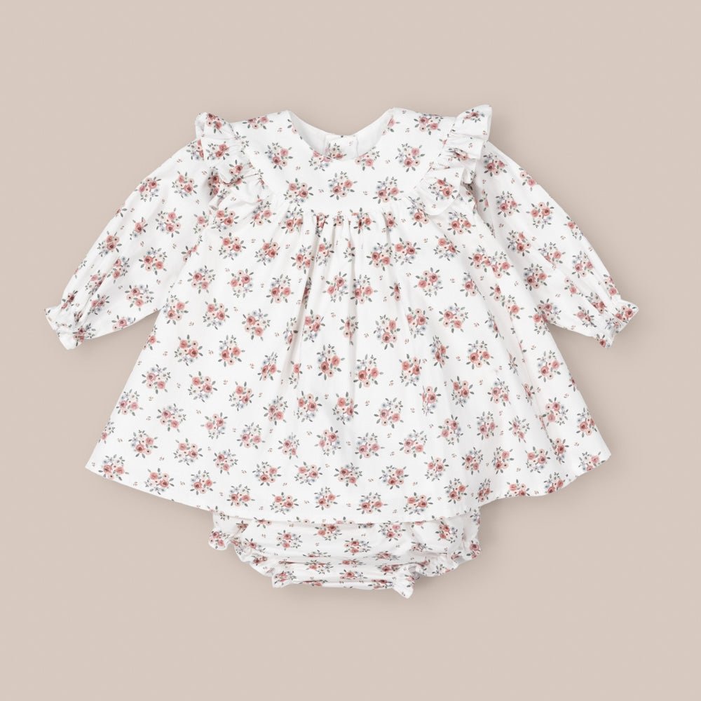 Vestido de bebê com tapa-fralda Baby Camelia