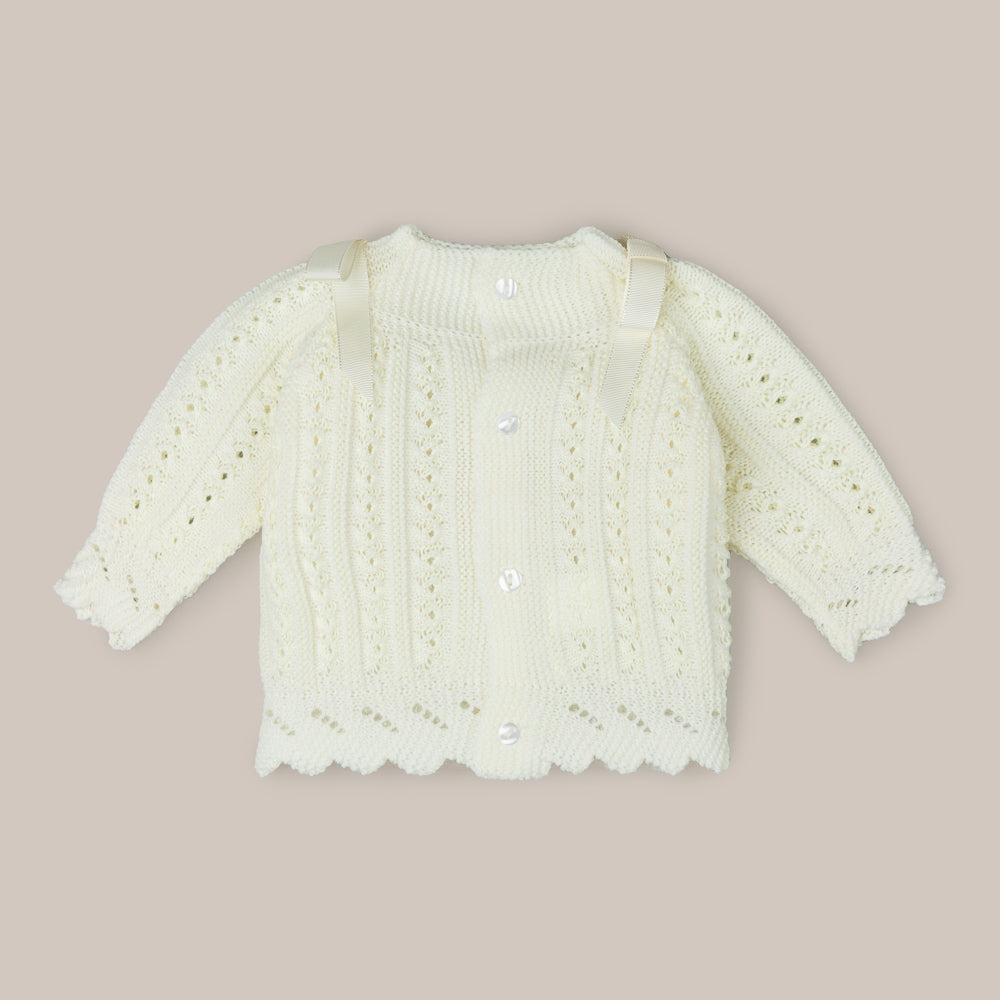 Pull bébé en laine géranium