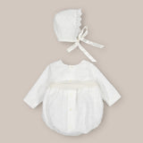 romper Baptism with Plumon capota