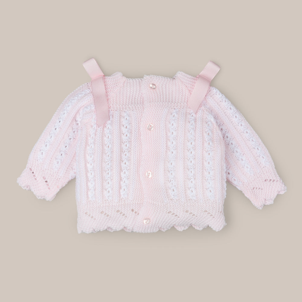 Pull bébé en laine géranium