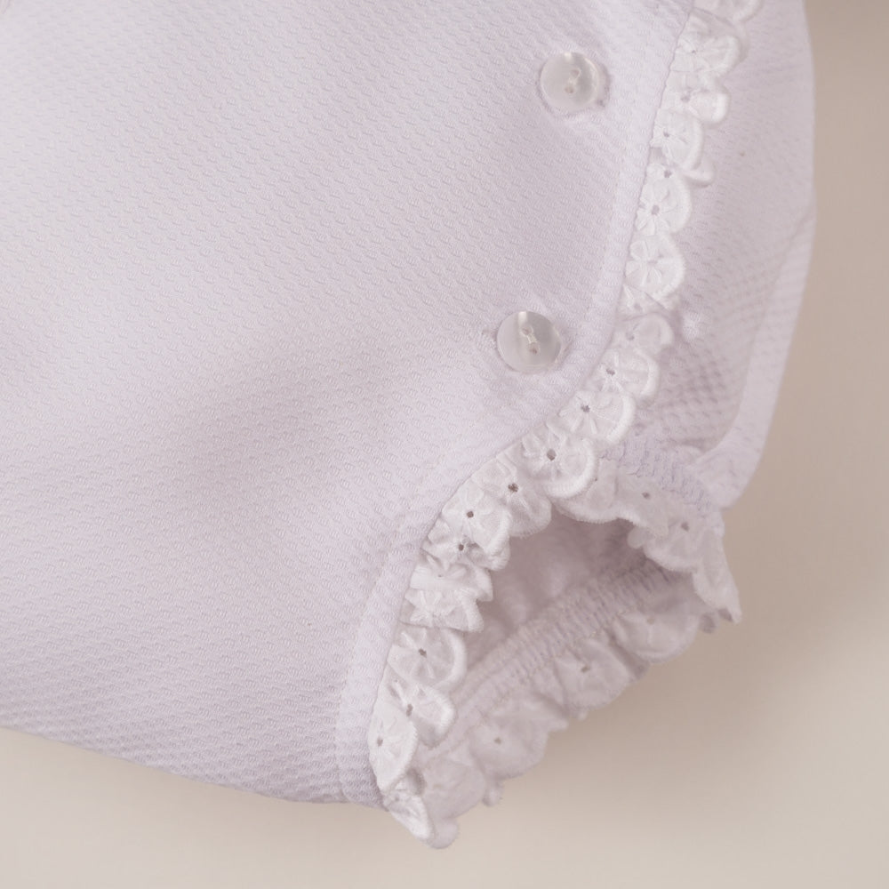 Baby bloomer Piqué Puntilla