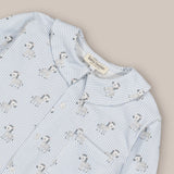 Blue zebra cotton pajamas