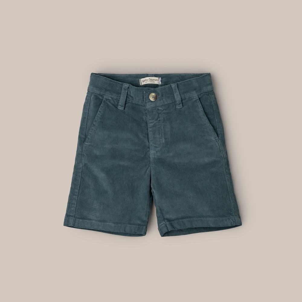 Bermuda Garçon Velours Bleu