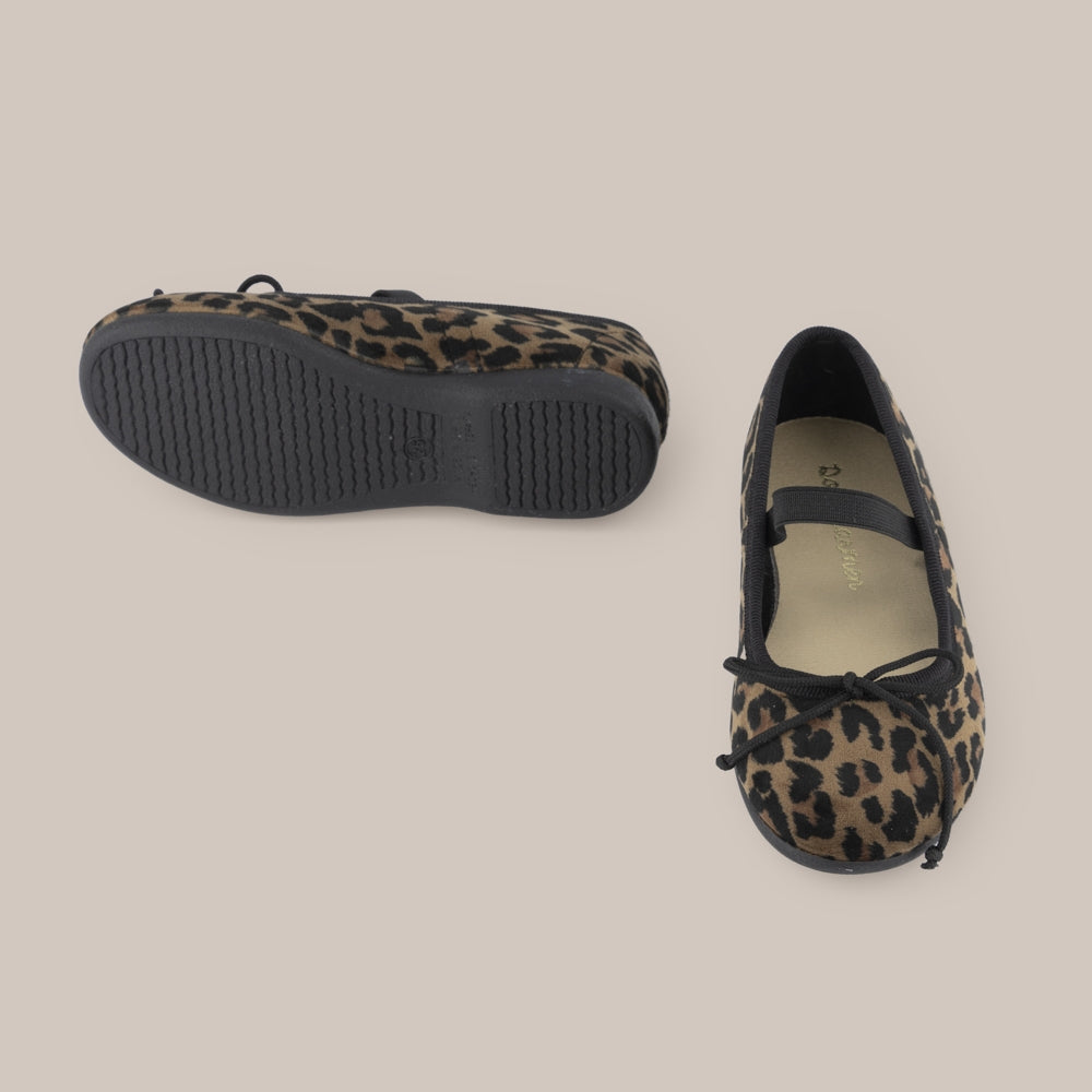 Ballerina in velluto con stampa animalier