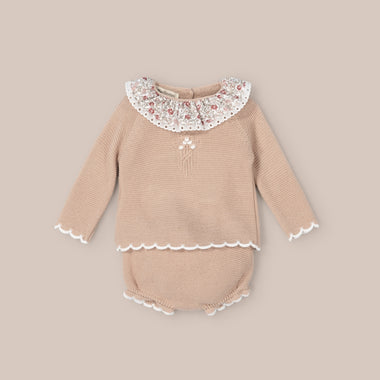 Conjunto Bebé  4Piezas Grana Rosa Empolvado