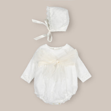 Pelele De Bautizo Con Capota Plumon