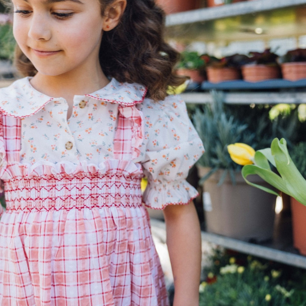 Pinafore Menina romã