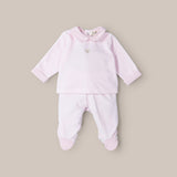 Conjunto Bebé Terciopelo Teddy Rosa