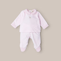 Conjunto Bebé Terciopelo Teddy Rosa