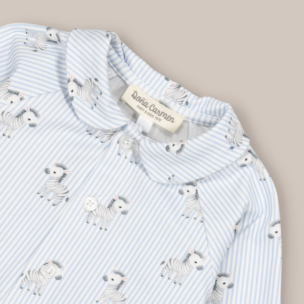 romper Baby Cotton Cebbra Blue