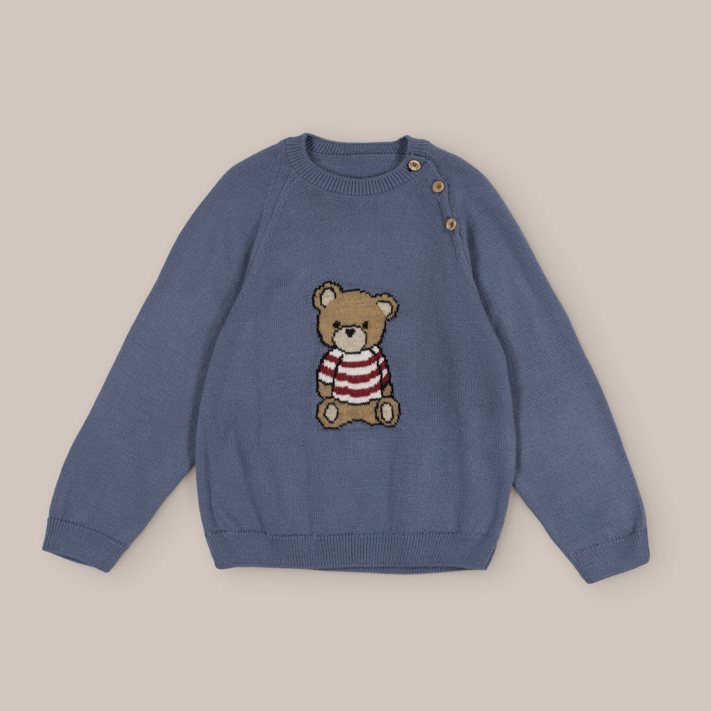 Bärenpullover aus Wolle für Jungen