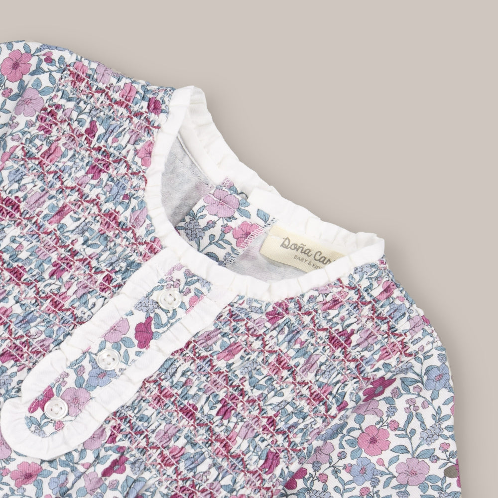 Vestito Ragazza  Smock Rosa di Malaga