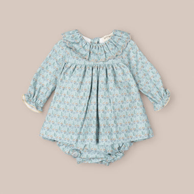 baby dress set Baby Blue Wave Fan