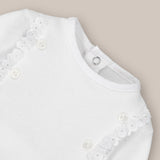 Conjunto Bebé 2 Piezas Polaina Rib Blanco