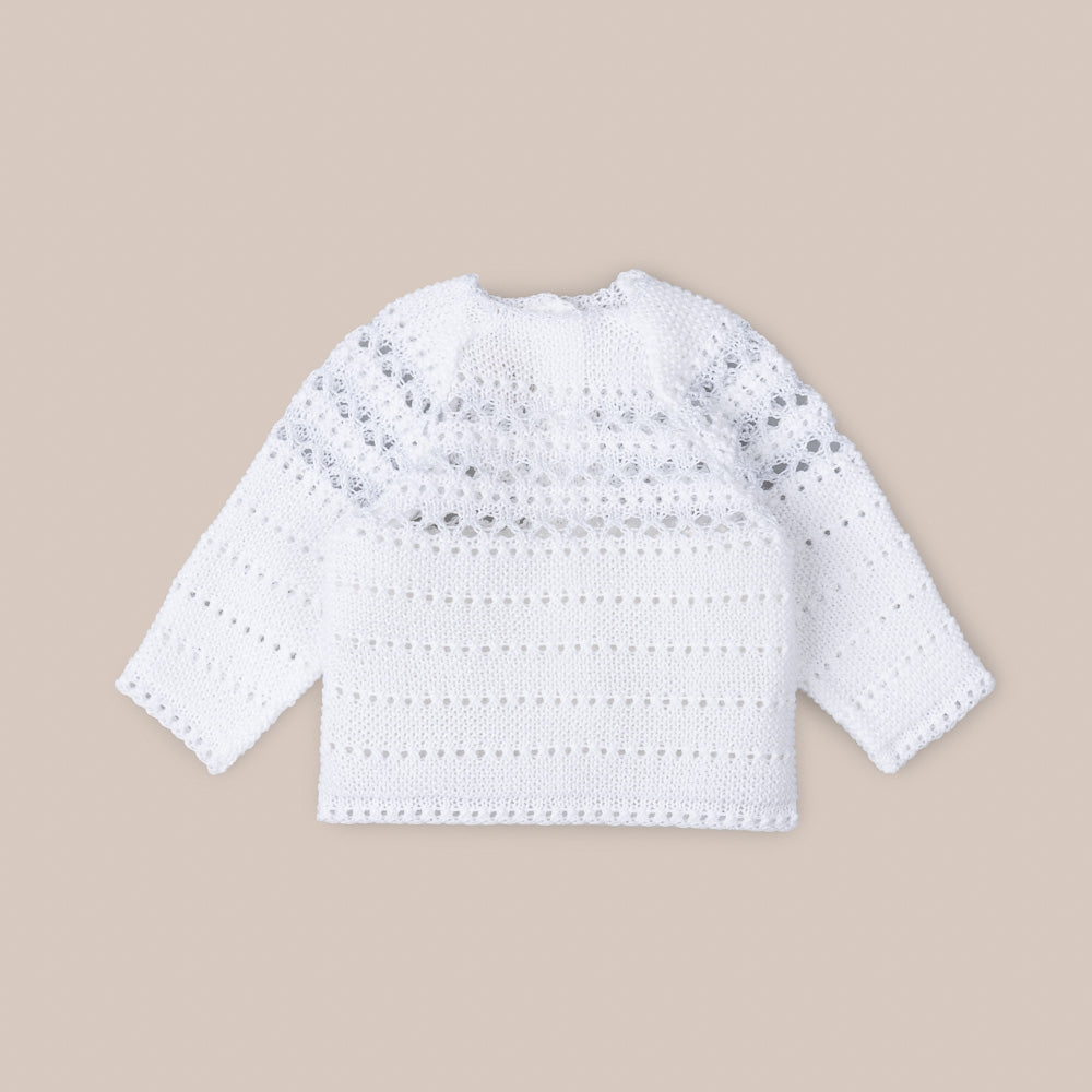 Babypullover mit Hohlsaum