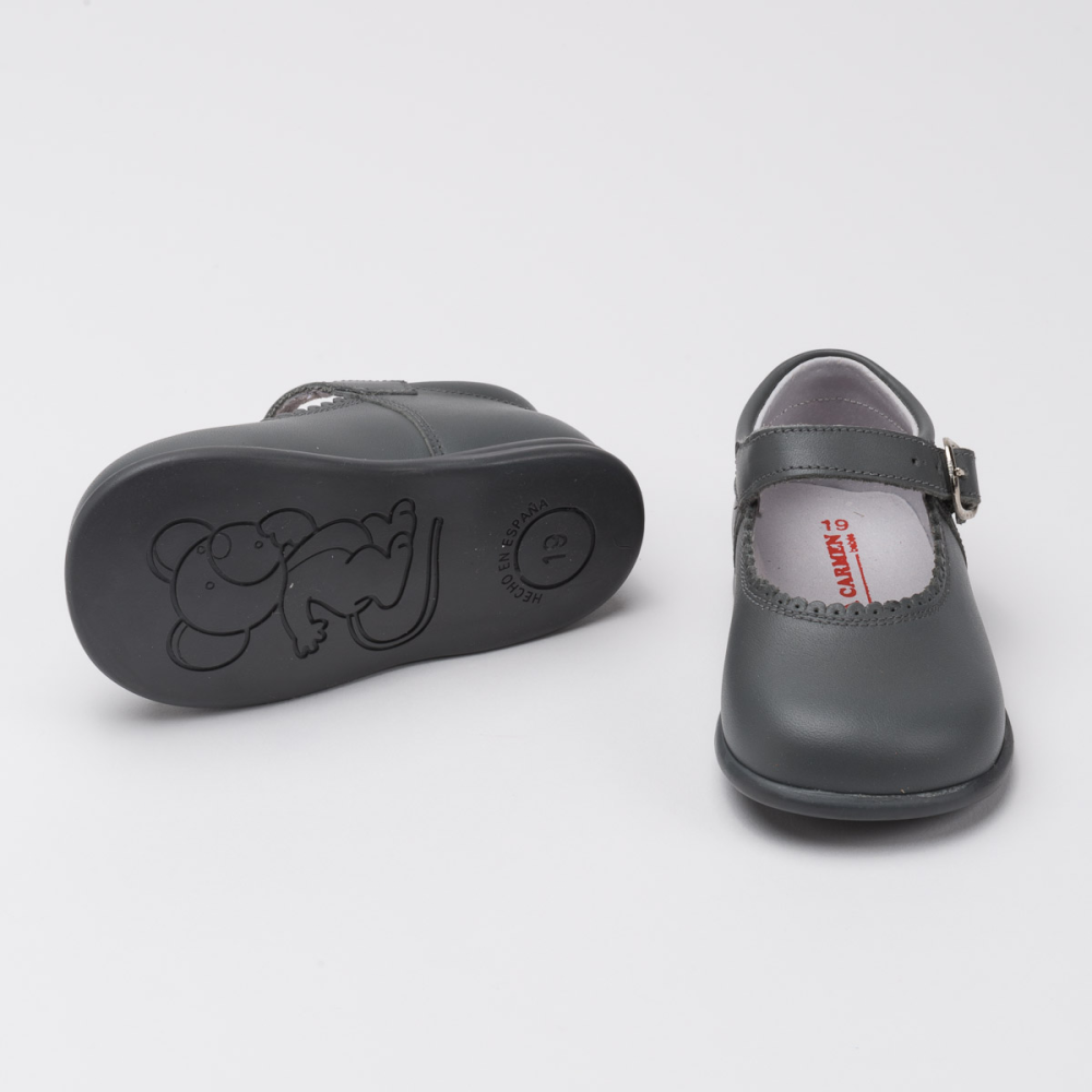 Mary Janes en cuir avec semelle