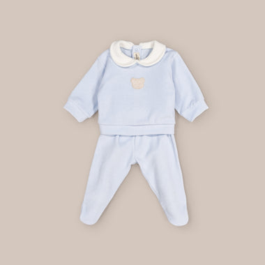 Conjunto Terciopelo Niño Osete Azul