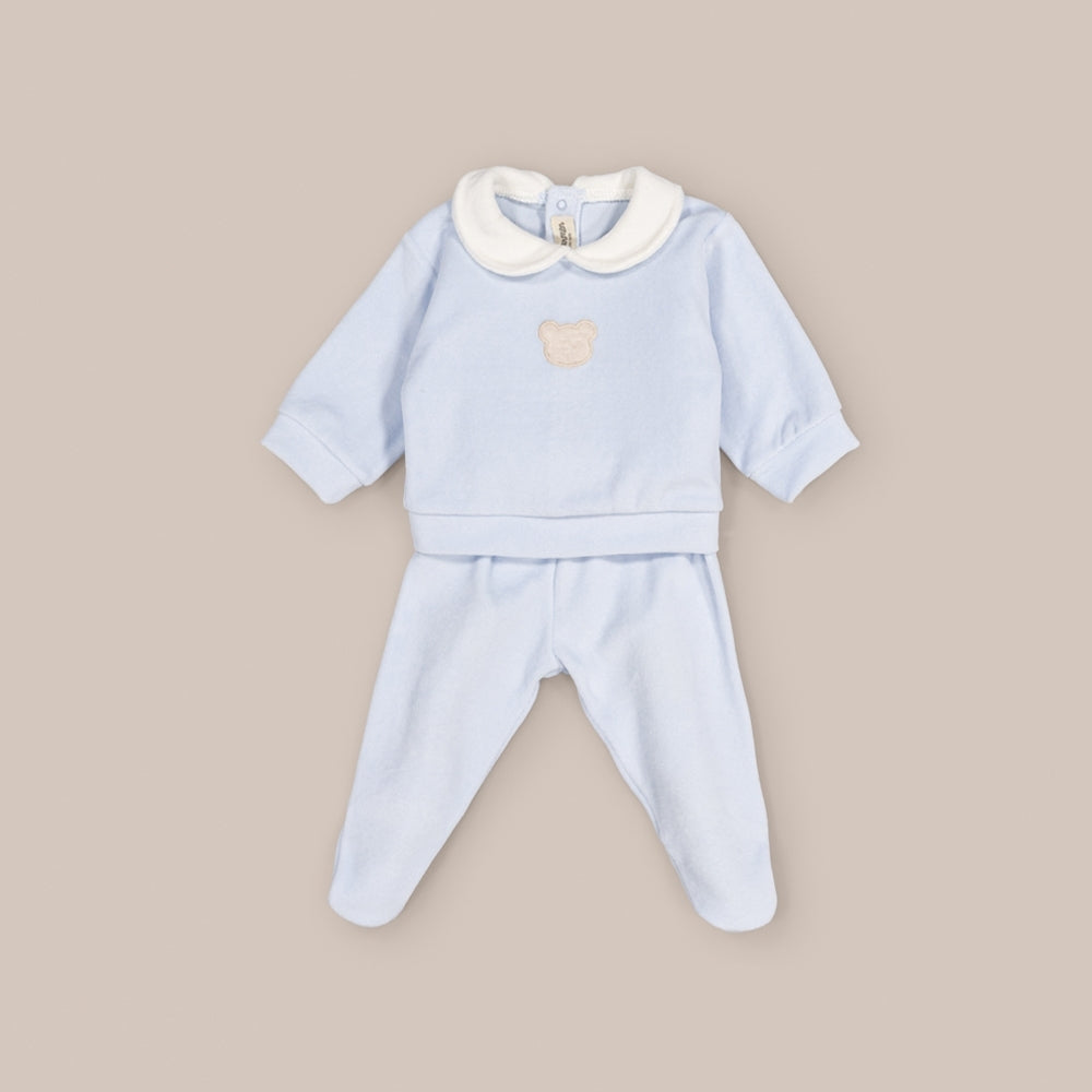 Conjunto Terciopelo Niño Osete Azul