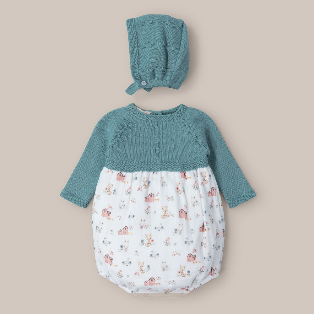 Pelele Pelele Bebé Con Capota Granja