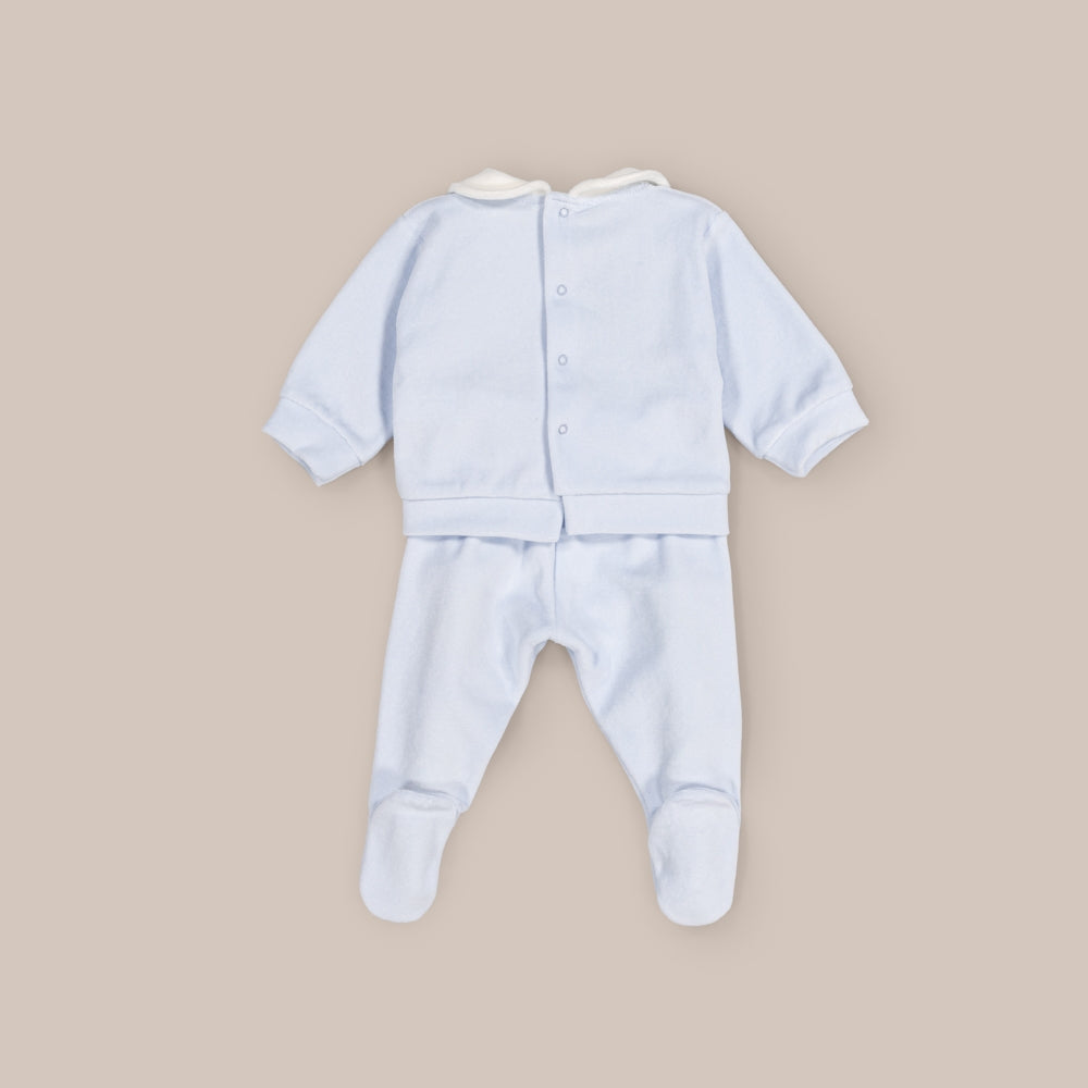 Conjunto Terciopelo Niño Osete Azul