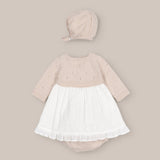 baby dress set Cash with  Bonnet