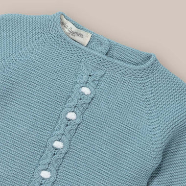 Conjunto Bebé Punto Cadena Verde Azulado