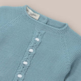 Conjunto Bebé Punto Cadena Verde Azulado