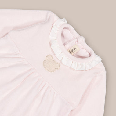 Conjunto Terciopelo Niña Osete Rosa