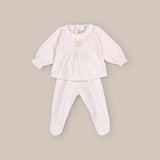 Conjunto Terciopelo Niña Osete Rosa