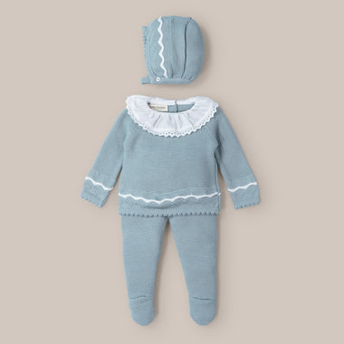 Conjunto Bebé Punto Piquitos Verde Empolvado