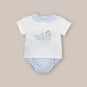 Conjunto Barco Papel Azul