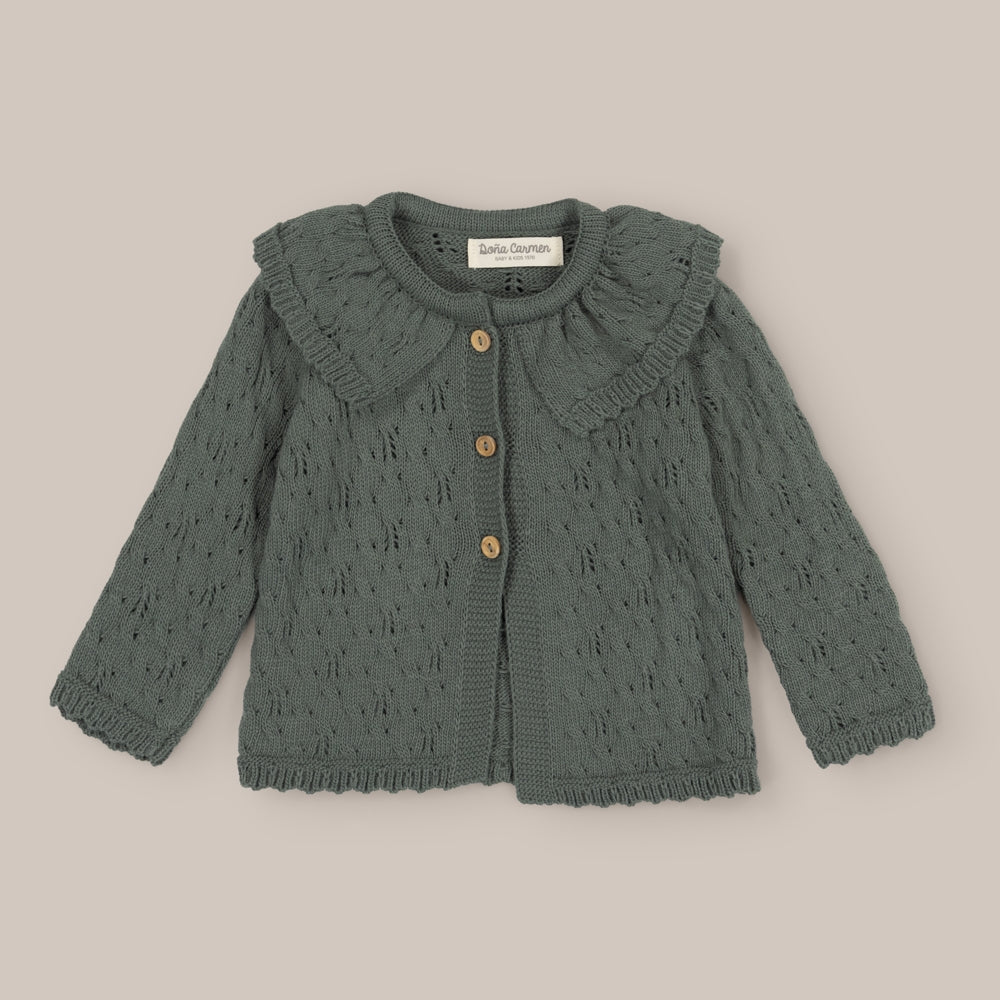 Cardigan Spelled Ruffle Girl