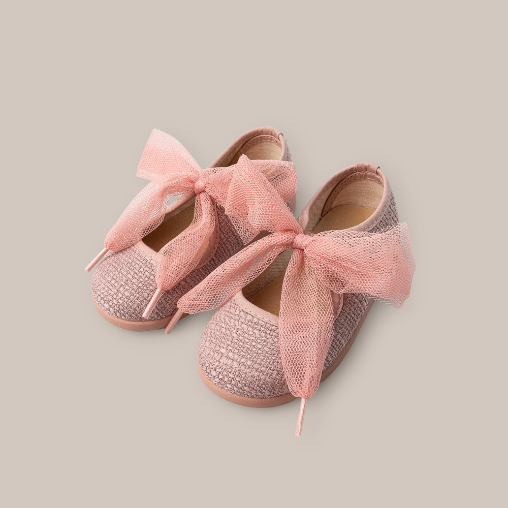 Chaussure à nœud en tulle pour fille