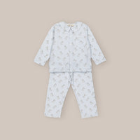 Pijamas de algodão zebra azul