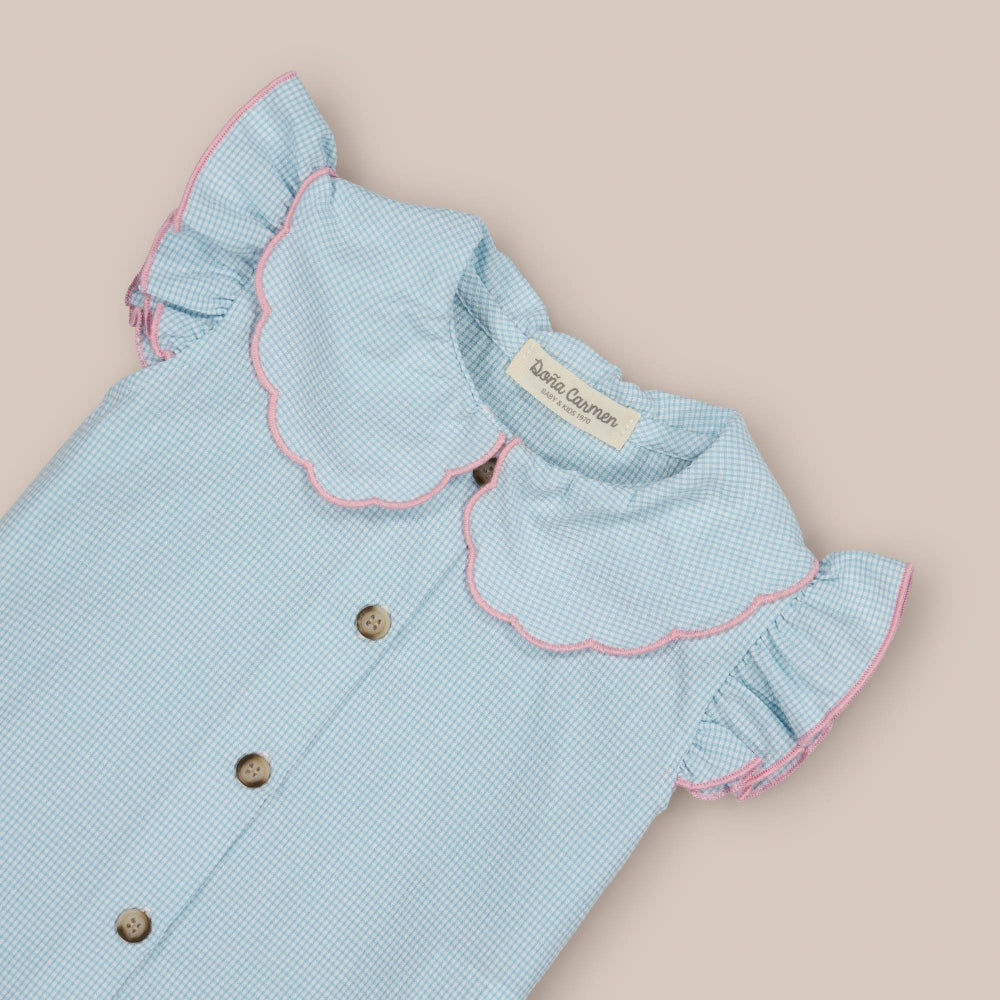 Blusa Volante Turquesa