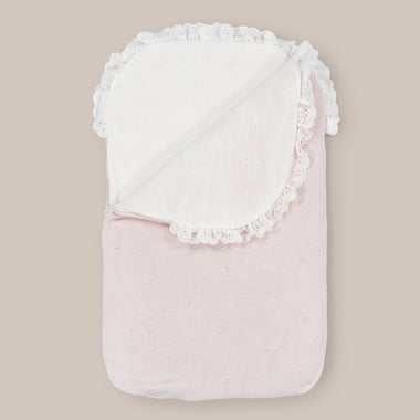 Saco Bebé Puntilla Rosa