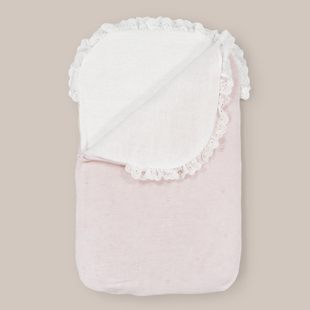 Saco Bebé Puntilla Rosa