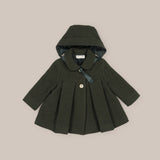 Abrigo Paño Niña Con Capota Pala