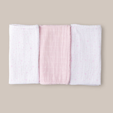Pack 3 Gasas Bebé Stella Rosa