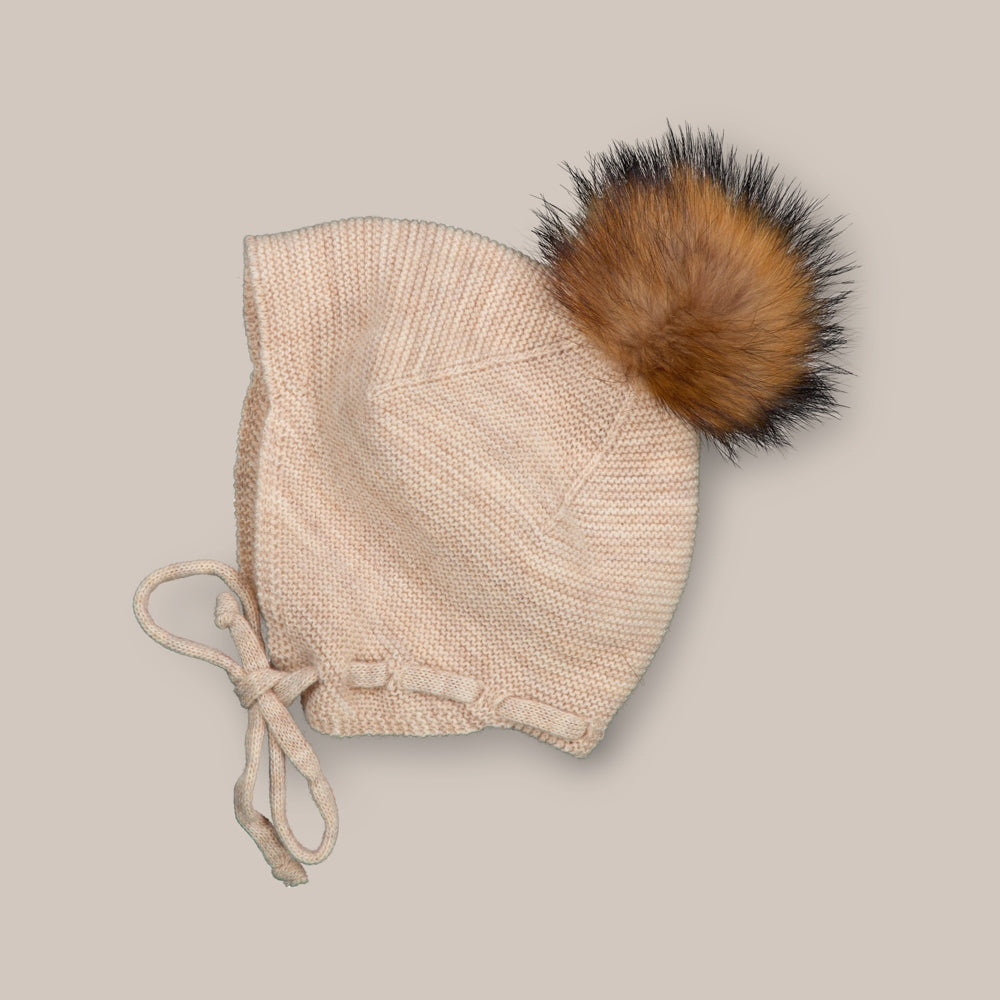 Gorro com Pompom de Pelo