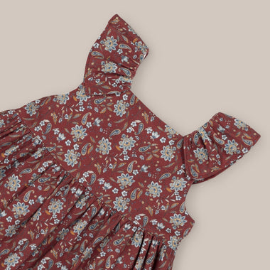 pinafore Menina Flor indiana