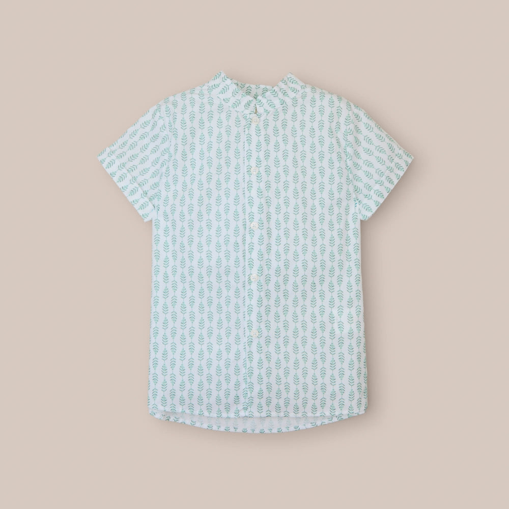 Camisa Manga Curta Verde Juniper