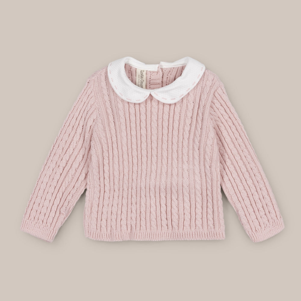 Zopfpullover aus Babywolle